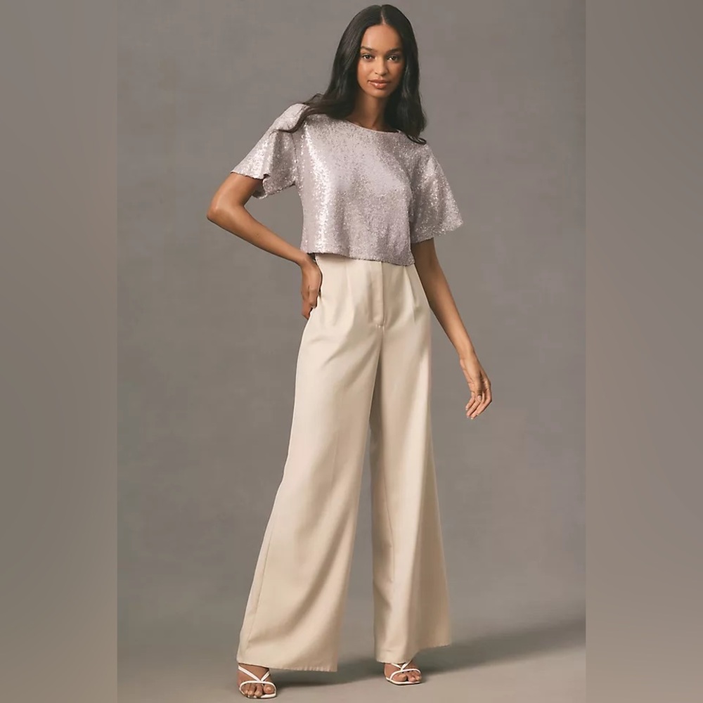 Anthropologie Sequin Cropped Tee (Size M) (NEW with tags).
